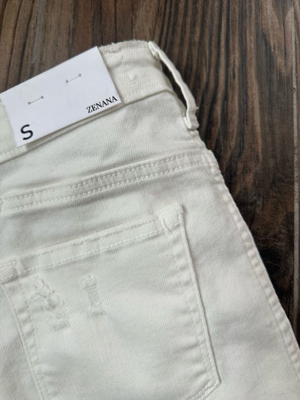 Zenana Outfitters White Denim Raw-Edge Mini Skort - Picture 12 of 12